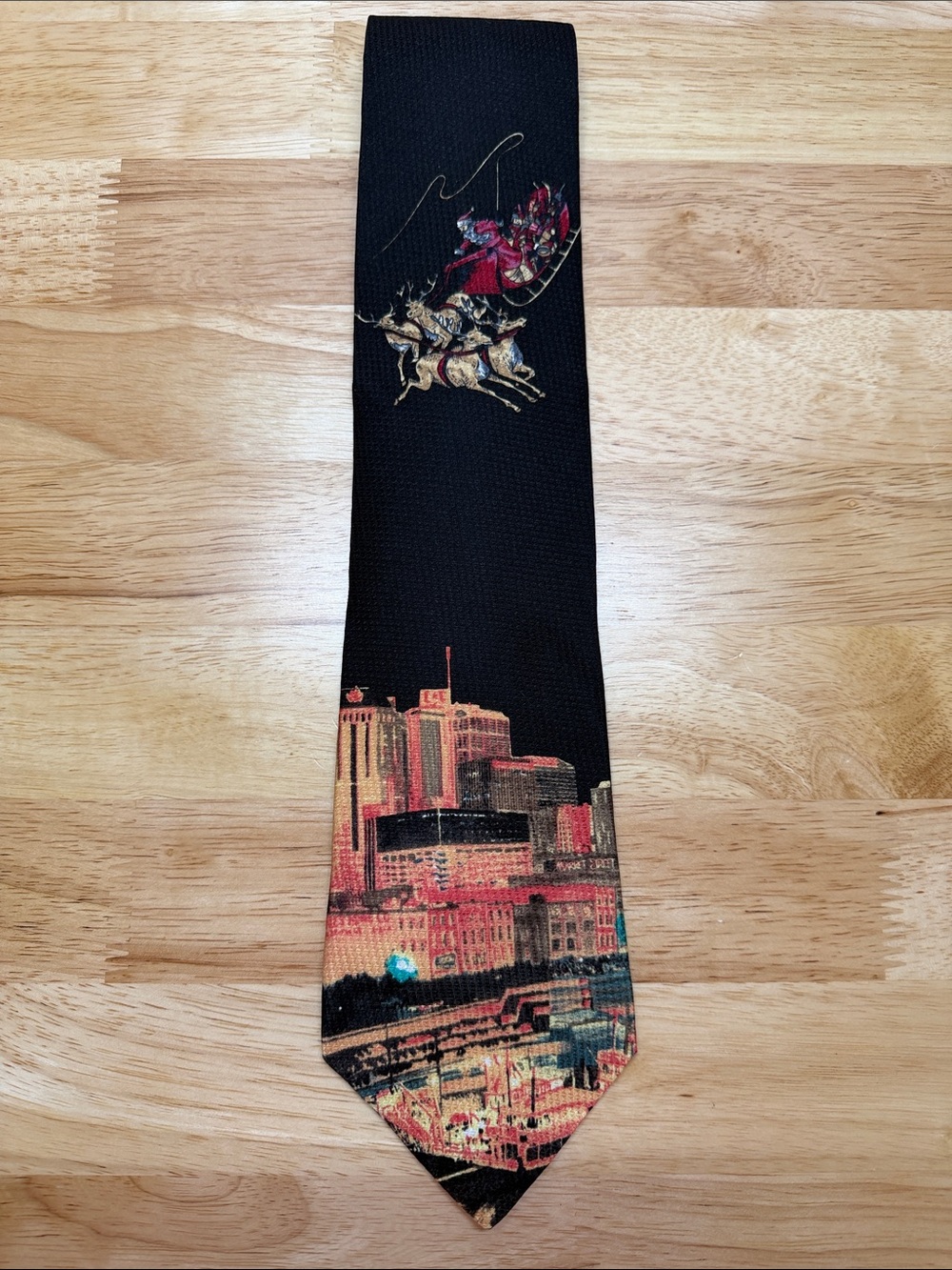 Men's Black Nashville Skyline Silk Tie